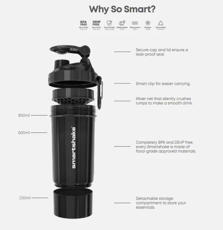 SmartShake Original2Go One 800ml Light Pink